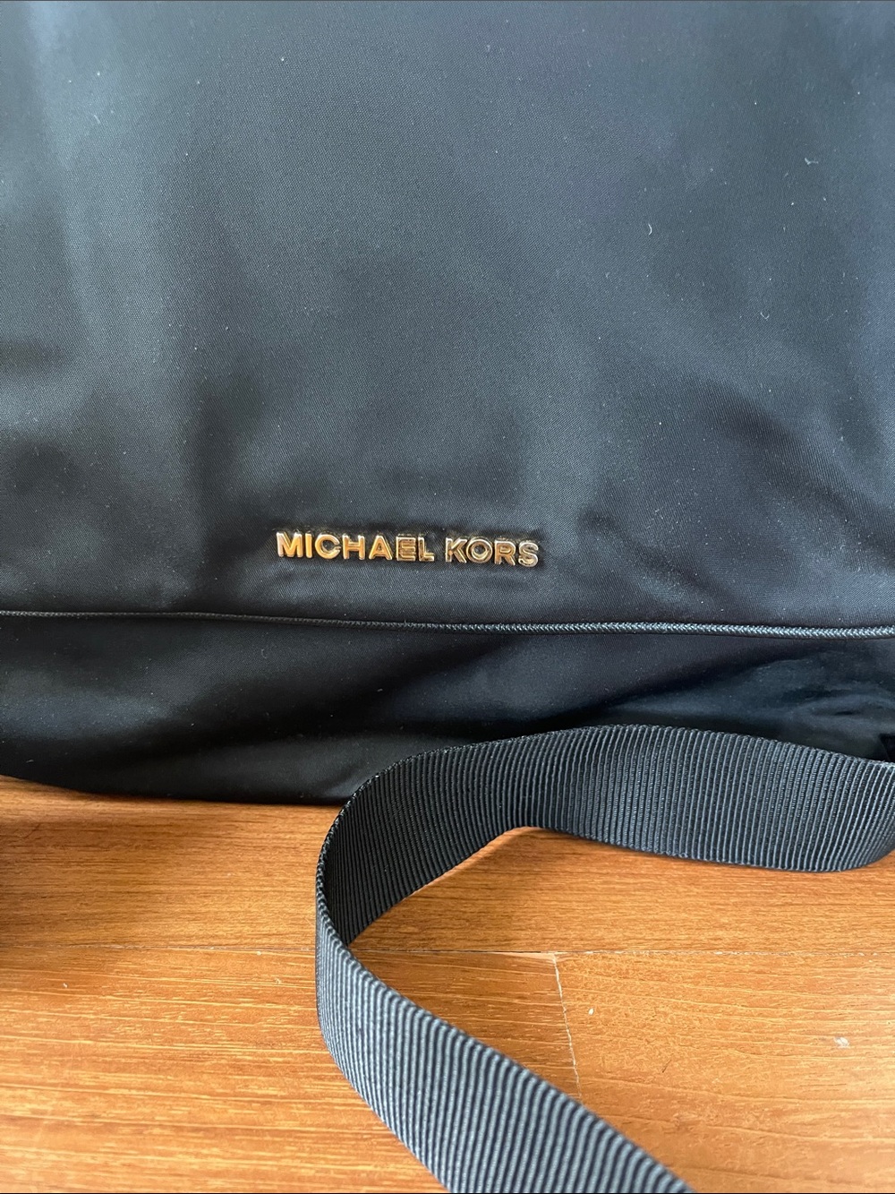 Michael Kors Black Nylon Crossbody Messenger with Gold Hardware - Picture 2 of 6